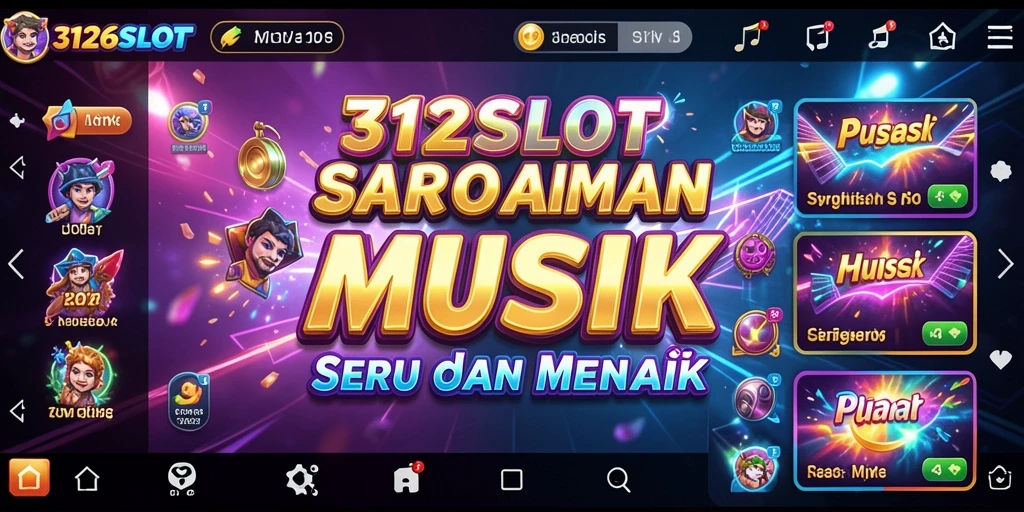 Tampilan menarik dari gameplay 3126SLOT yang penuh musik.