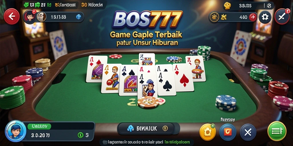 Screenshot gameplay BOS777 menampilkan keseruan bermain Gaple.
