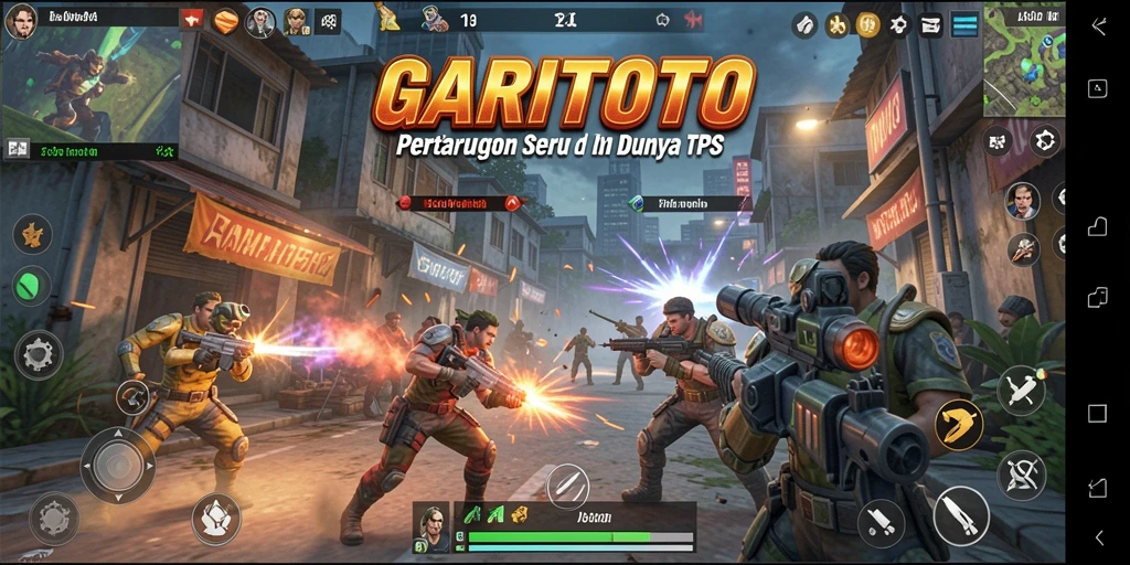 Tampilan gameplay menegangkan dari GARITOTO dengan aksi TPS yang seru.